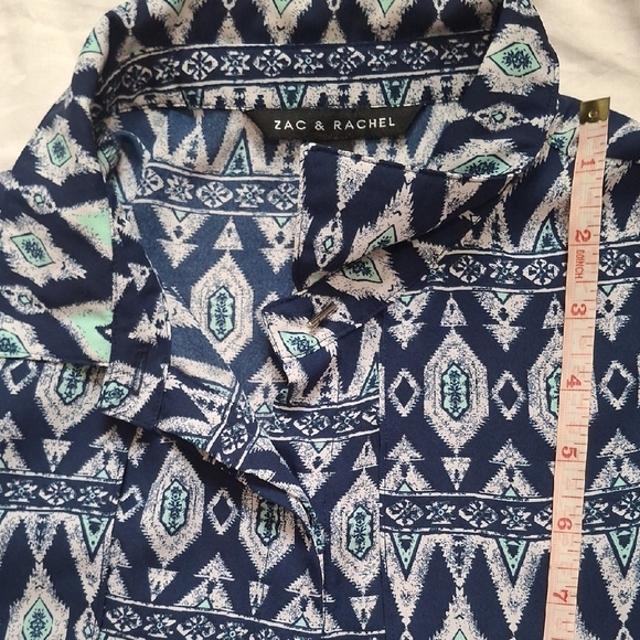 Zac & Rachel Navy and White Sleeveless Blouse Size M - Picture 8 of 9